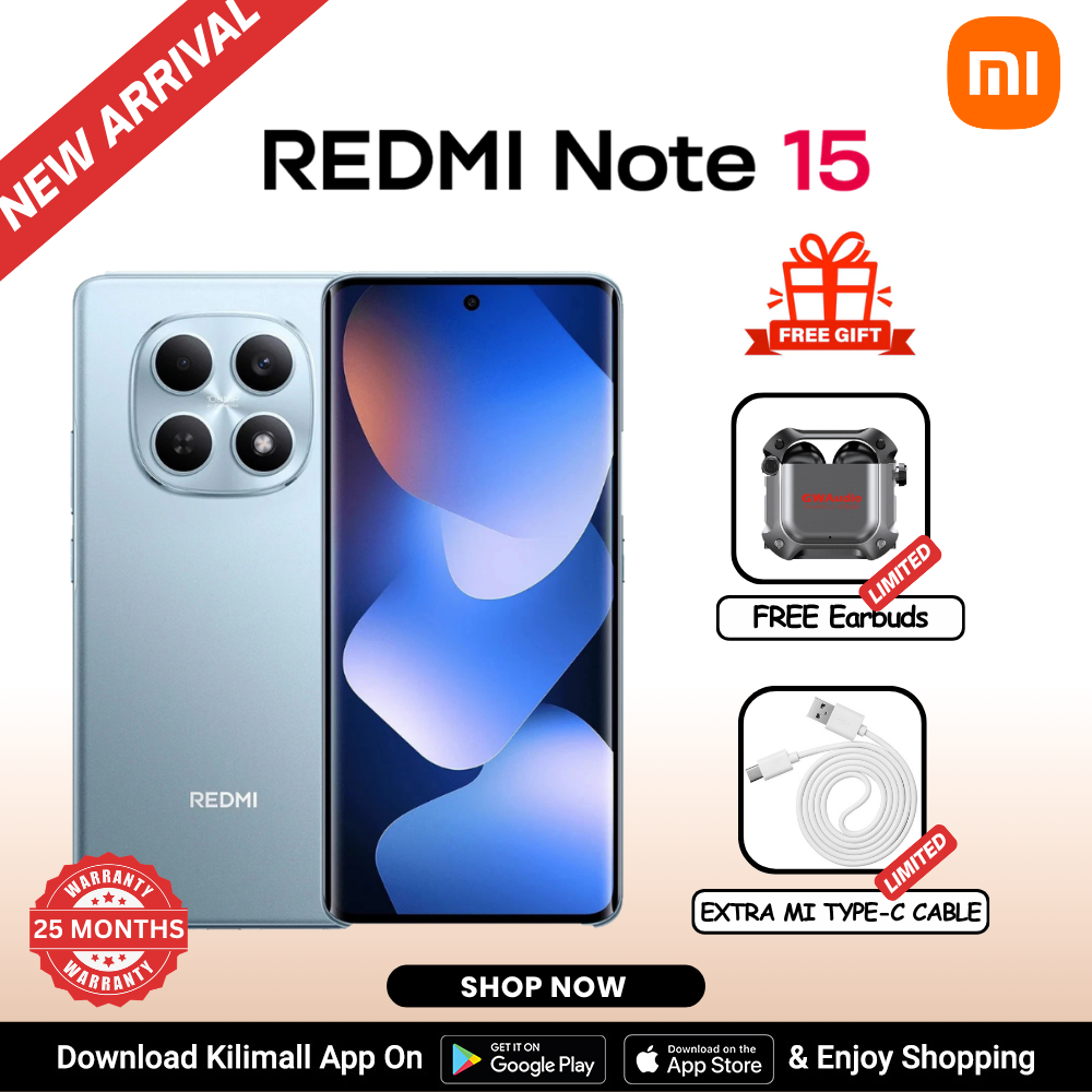 【Xiaomi Official】REDMI Note 15 Smartphone 6.77" AMOLED Display 6GB +128GB / 8GB + 256GB Dual SIM 108MP main camera 20MP front camera 6000mAh battery 33W In-screen fingerprint 120Hz