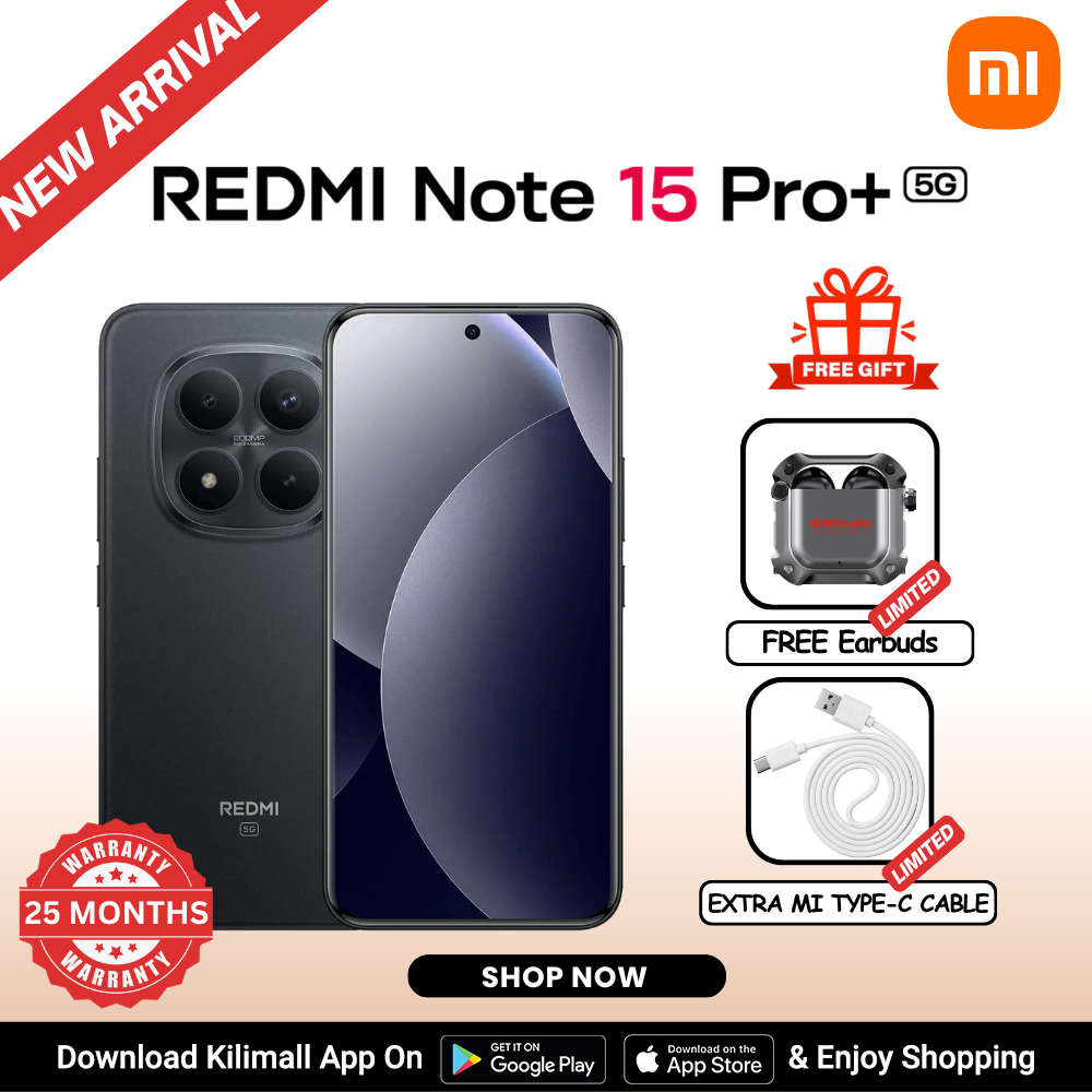 【Xiaomi Official】REDMI Note 15 Pro+ 5G Smartphone 6.83"  AMOLED Display  8GB+256GB / 12GB/512GB Dual SIM + eSIM (200MP + 8MP) Main Camera 32MP front camera 6500mAh battery100W In-screen fingerprint