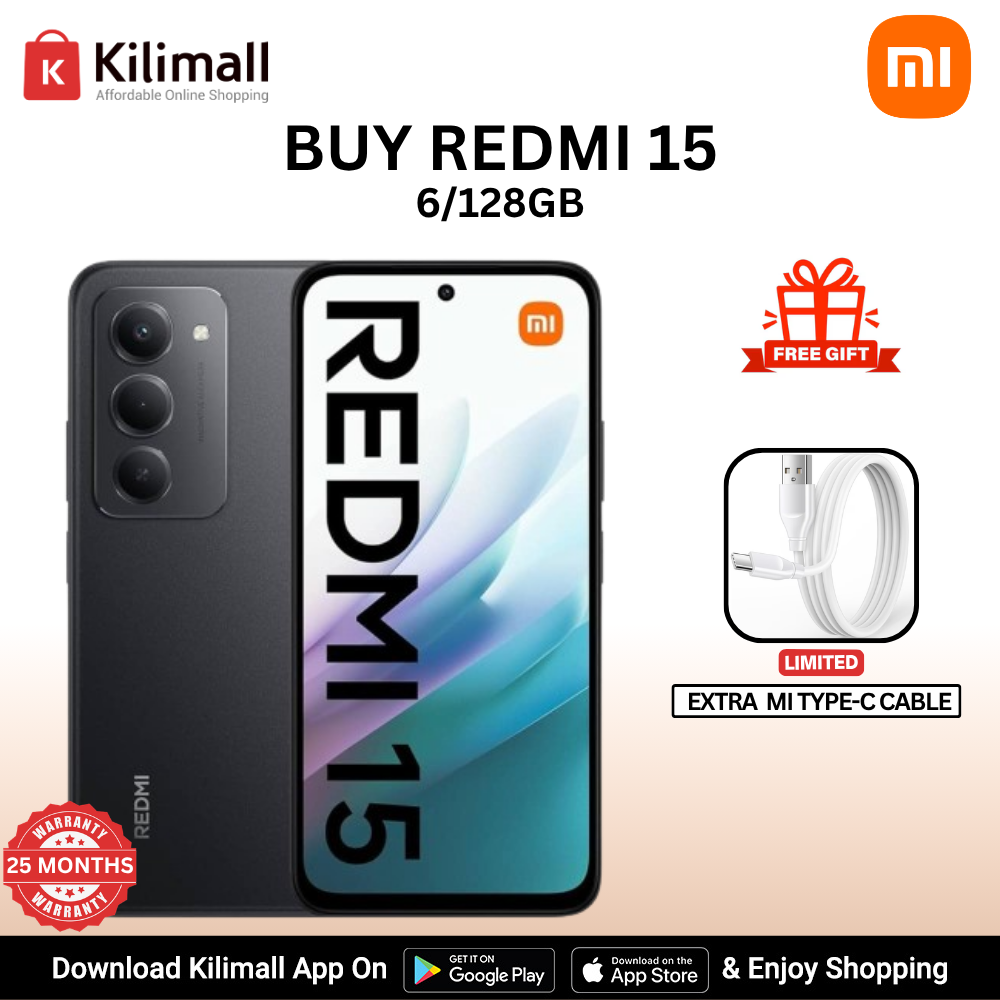 【Xiaomi Official】Redmi 15 Smartphone 6.9" HD+ Display, 6GB+128GB, 50MP AI Camera, 7000mAh Battery, Dual SIM, 4G Side fingerprint