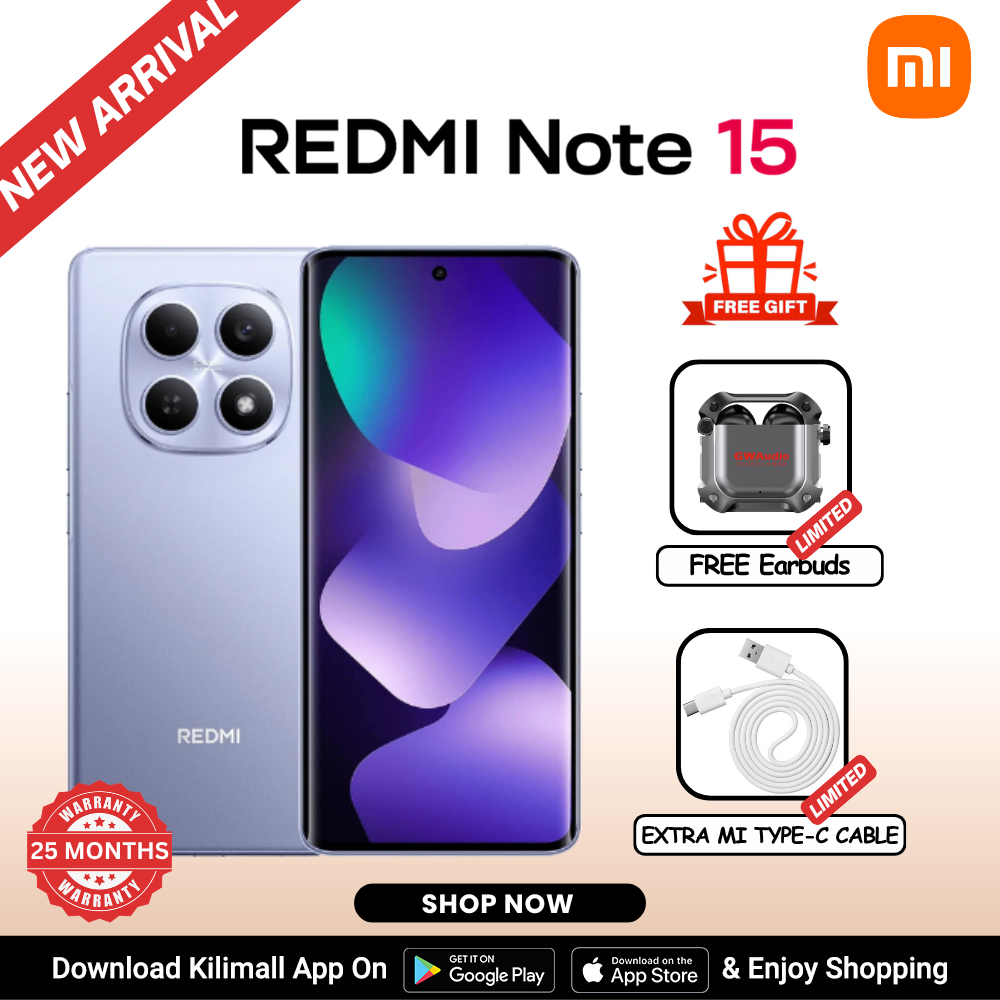 【Xiaomi Official】REDMI Note 15 Smartphone 6.77" AMOLED Display 6GB +128GB / 8GB + 256GB Dual SIM 108MP main camera 20MP front camera 6000mAh battery 33W In-screen fingerprint 120Hz