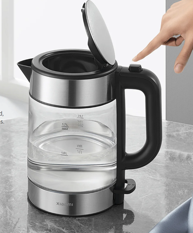 【Xiaomi Official】Xiaomi Electric Glass Kettle - 1.7L high capacity Electric Glass Kettle,LED display ,2200W high power output ,  Water Heater