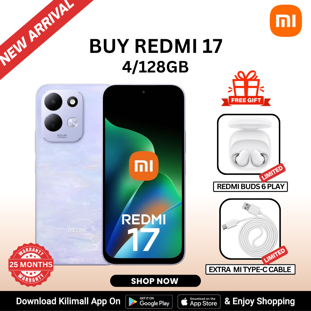 [New Arrival 🔥] Redmi 17 4G  Smart Phone 6.9" display 120Hz -  4GB RAM + 128GB ROM Dual SIM 7500mAh  Battery 50MP main camera Type C Side Fingerprint Android 16