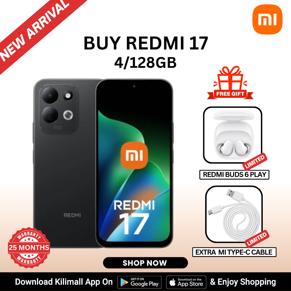 [New Arrival 🔥] Redmi 17 4G  Smart Phone 6.9" display 120Hz -  4GB RAM + 128GB ROM Dual SIM 7500mAh  Battery 50MP main camera Type C Side Fingerprint Android 16