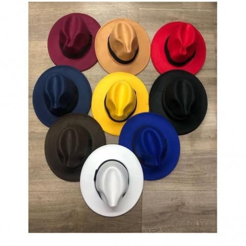Fashion Sun Visor Men Women Hard Felt Wide Brim Fedora Panama