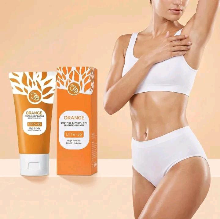Exfoliating Gel, Moisturizer Face Body Scrub Gel,Deep Cleansing Moisturizing Facial Exfoliator,Natural Orange Peeling Gel Face Scrub Aqua Gel Gentle Exfoliator Clear and Softer Skin Brightening