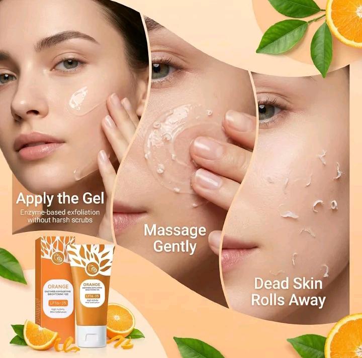 Exfoliating Gel, Moisturizer Face Body Scrub Gel,Deep Cleansing Moisturizing Facial Exfoliator,Natural Orange Peeling Gel Face Scrub Aqua Gel Gentle Exfoliator Clear and Softer Skin Brightening