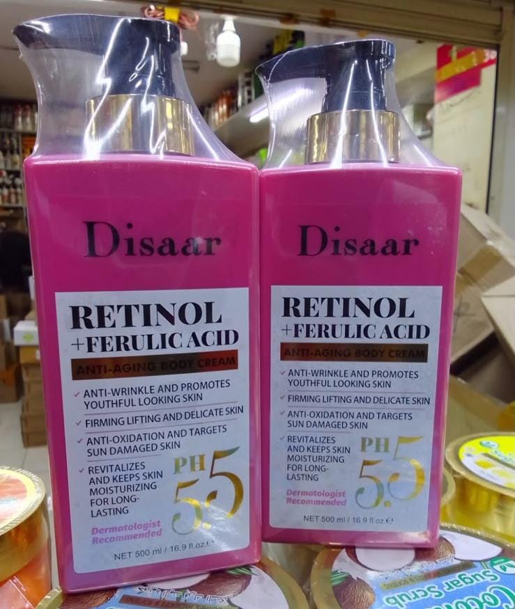 Disaar Retinol + Ferulic Acid Anti-Aging Body Lotion.