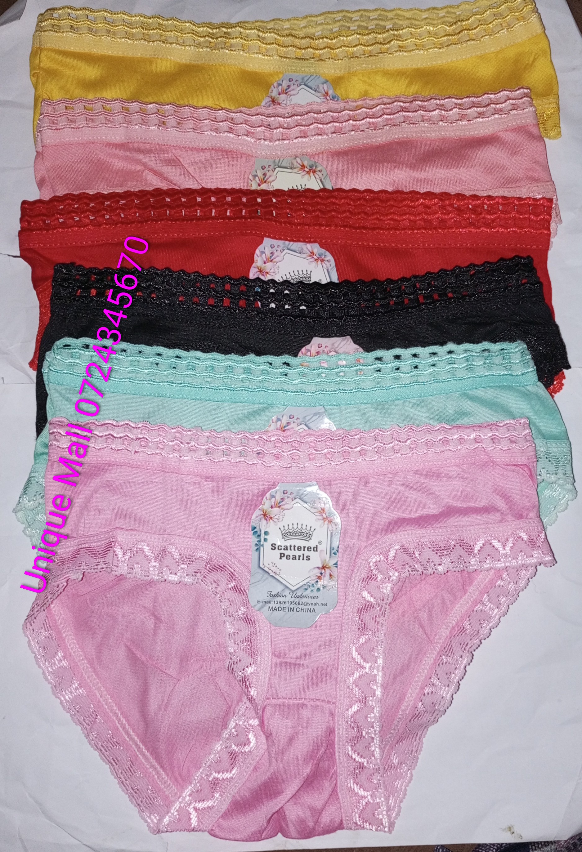6Pcs Girls' Panty Children Girls Underwear Baby Girl Lace Panty Kids Cute Bright Polyester Blend Panties Mixed Size 2-4Years