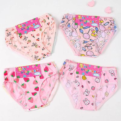 6Pcs Girls' Panty Children Girls Underwear Baby Girl Lace Panty Kids Cute Bright Polyester Blend Panties Mixed Size 2-4Years