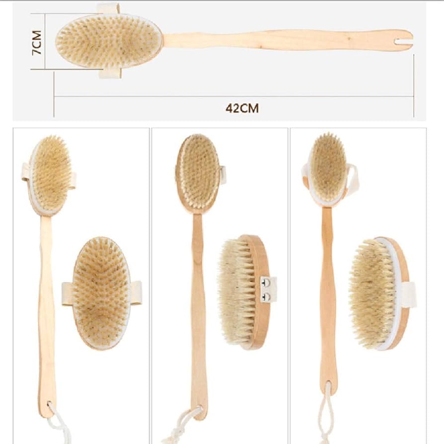 2pcs Bath Brush Body Brush Sponge Bath Brush Long Handle Brush Long Wooden Handle Range Body Shower Brush Scrubber Spa Bathroom Body Brush