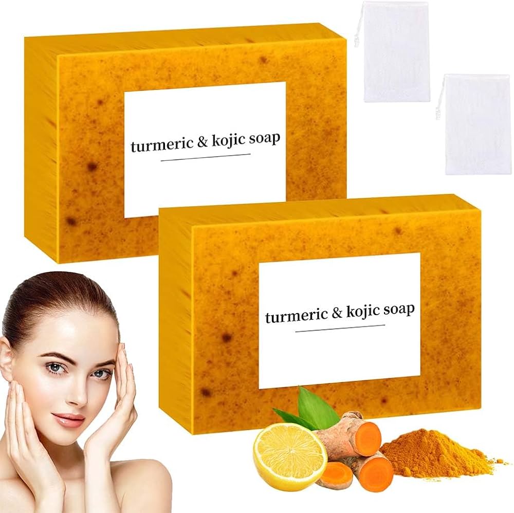 Turmeric Glow Soap Bar - Lemon & Kojic Acid, Removing Dark Spots