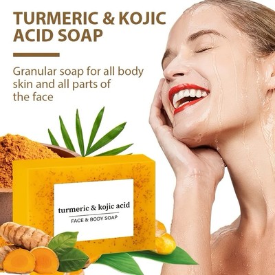 Turmeric Glow Soap Bar - Lemon & Kojic Acid, Removing Dark Spots
