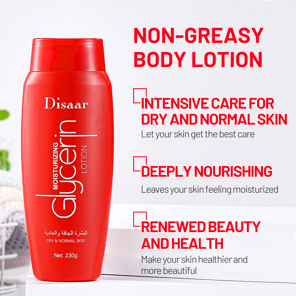 DISAAR Glycerin Body Lotion for Sensitive Skin - Non-Greasy Intensive Moisturizer, 230g, Hydrates & Nourishes Dry Skin for Men and Women