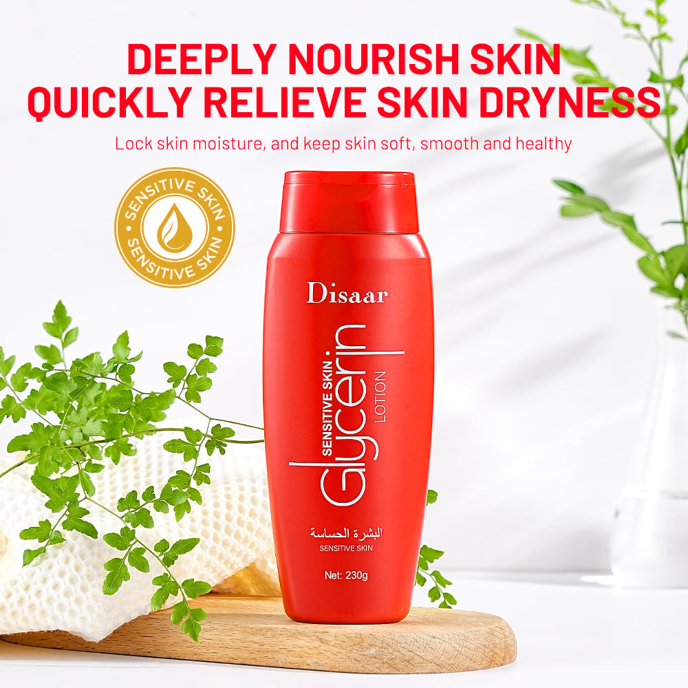 DISAAR Glycerin Body Lotion for Sensitive Skin - Non-Greasy Intensive Moisturizer, 230g, Hydrates & Nourishes Dry Skin for Men and Women
