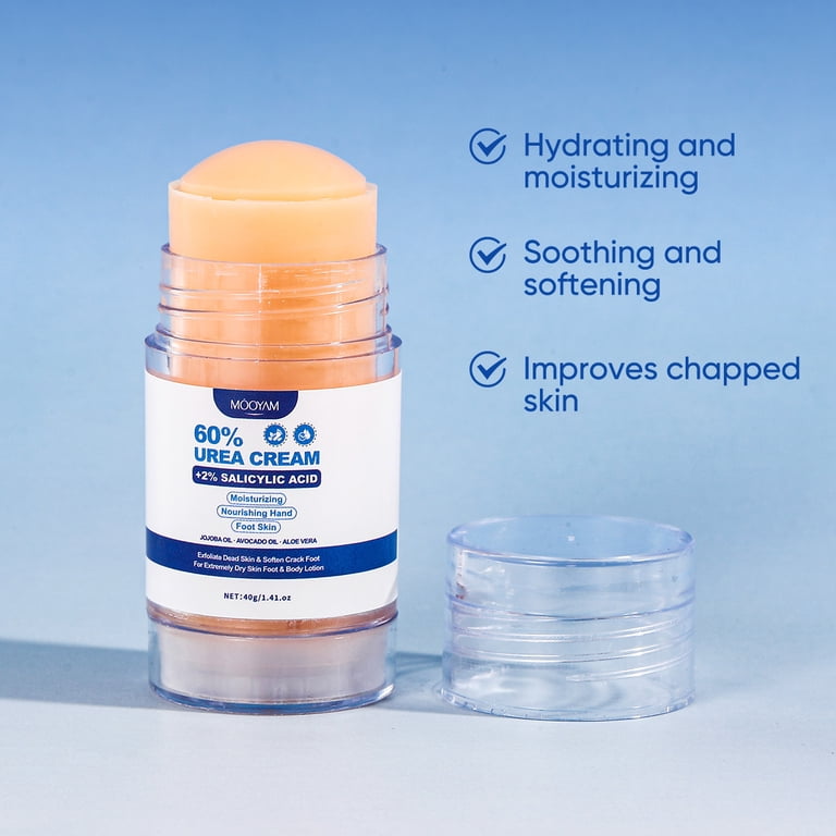 Urea 60% Cream Stick for Moisturizing, Repairing, Exfoliating, and Nourishing Cracked Skin on Hands & Feet