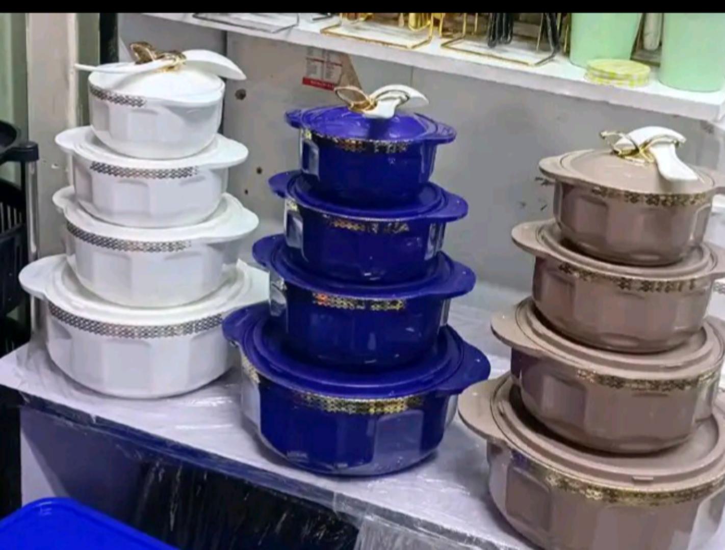 4pcs of Casserole Hotpots Food Warmer Hot Pot, Serving Dishes Serveware Set SIZE 500ML,1000ML,2000ML,3000ML
