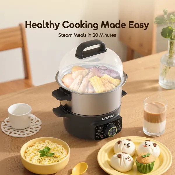 oraimo EasyEgg Double-layer electric egg Egg Steamer  Energy Saving High-Efficiency  Rapid Cooking-Boils in 3 Mins  Multi-Functional Cooking  Precise Timing