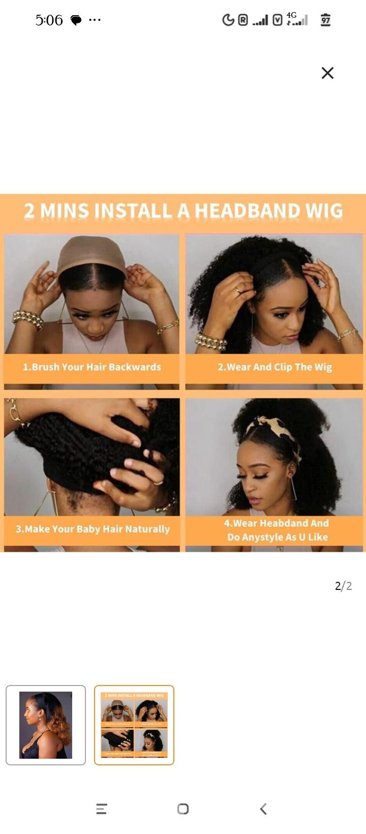 Elegant headband wig bodywave 2/30