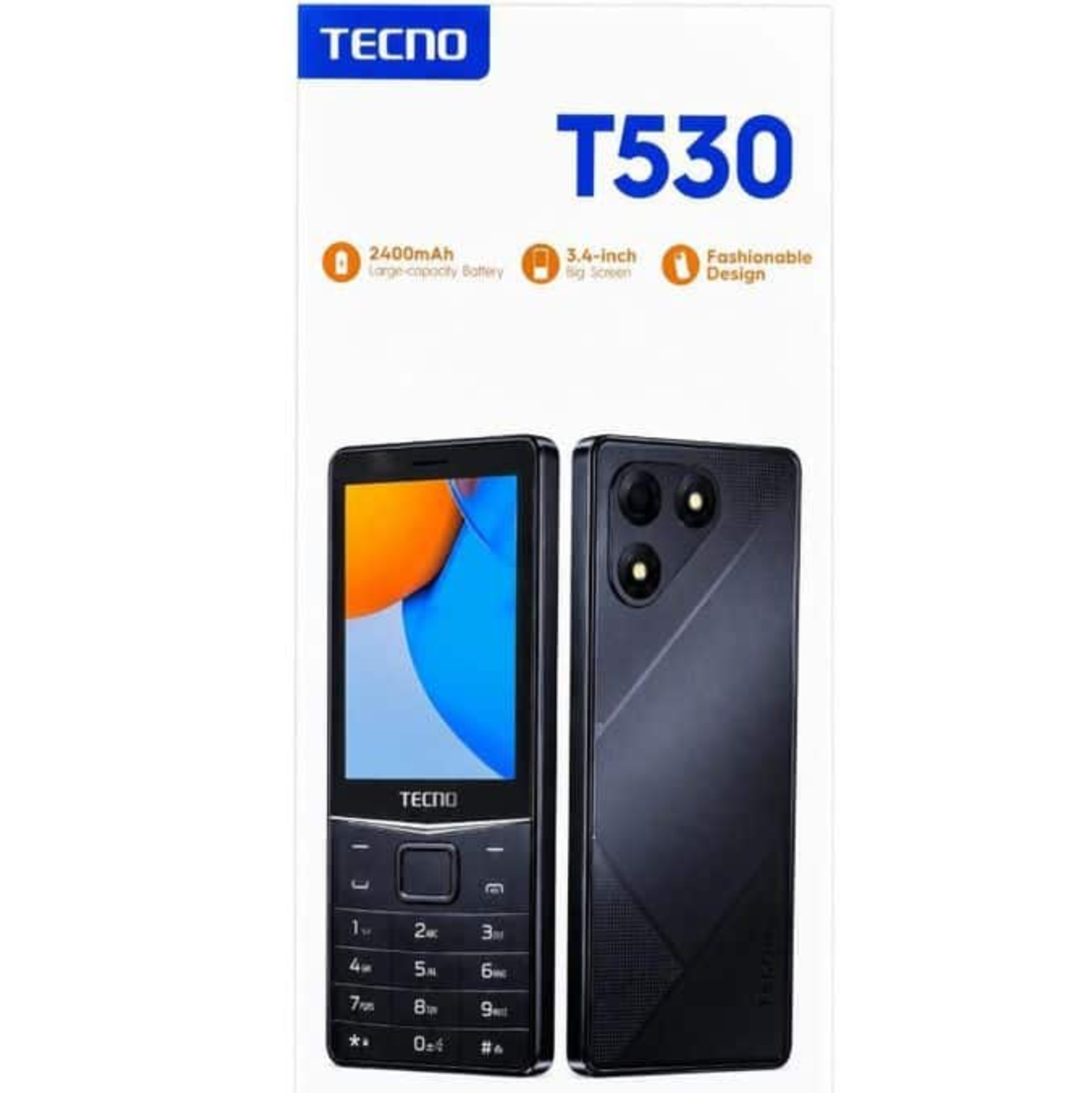 [NEW ARRIVAL] TECNO T530 LARGE CAPACITY BATTERY 2400MAH BIG SCREEN 3.4’’ FM RADIO CAMERA DUAL SIM FLASH LIGHT KABAMBE KATULULU MULIKA MWIZI BUTTON MOBILE PHONE ON OFFER