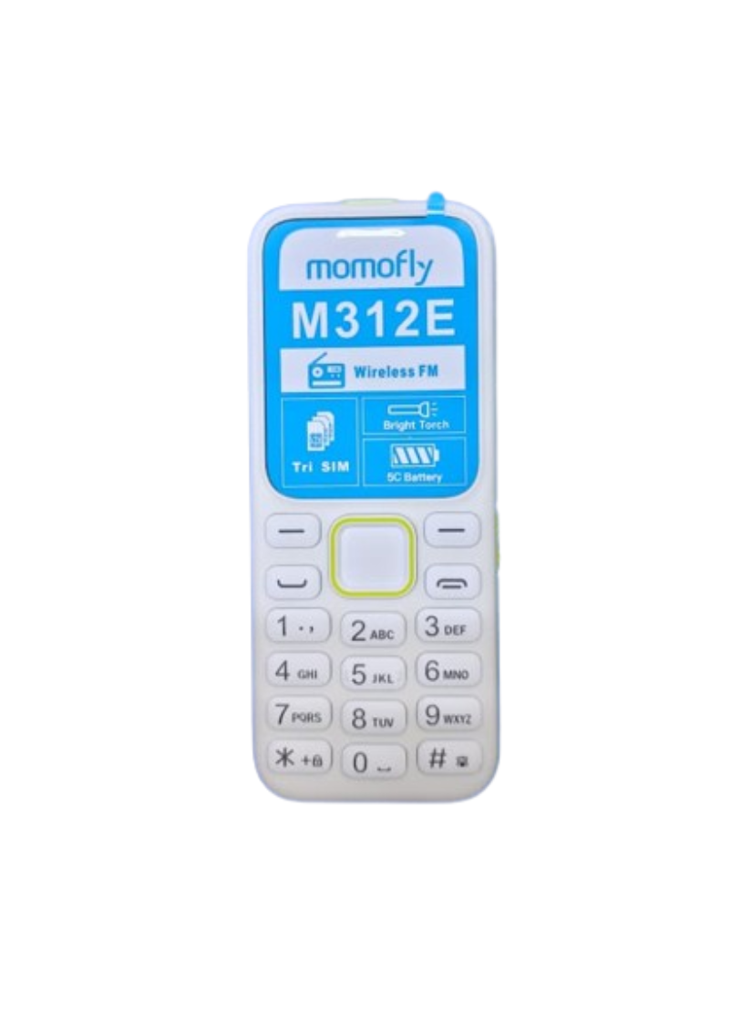 [NEW ARRIVA] MOMOFLY M312E SCREEN DISPLAY 1.77’’ MEMORY 32MB+32MB WIRELESS FM 5C BATTERY TRIPLE SIM CARD TORCH LIGHT THREE SIM CARD FEATURE PHONE KABAMBE BUTTON MOBILE PHONE ON OFFER