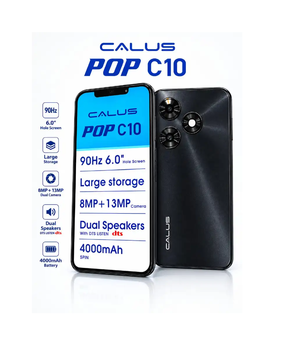 [NEW ARRIVAL] CALUS POP C10 SCREEN 6’’ BATTERY 4000MAH STORAGE 32GB ROM+4GB RAM DUAL SIM CAMERA FRONT:8MP+BACK 13MP FACE UNLOCK ANDROID 12 FACE UNLOCK NEW SMART PHONE ON OFFER 1 YEAR WARRANTY