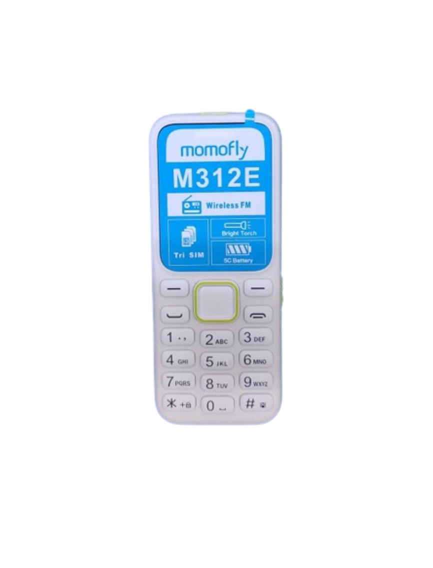 [NEW ARRIVA] MOMOFLY M312E SCREEN DISPLAY 1.77’’ MEMORY 32MB+32MB WIRELESS FM 5C BATTERY TRIPLE SIM CARD TORCH LIGHT THREE SIM CARD FEATURE PHONE KABAMBE BUTTON MOBILE PHONE ON OFFER