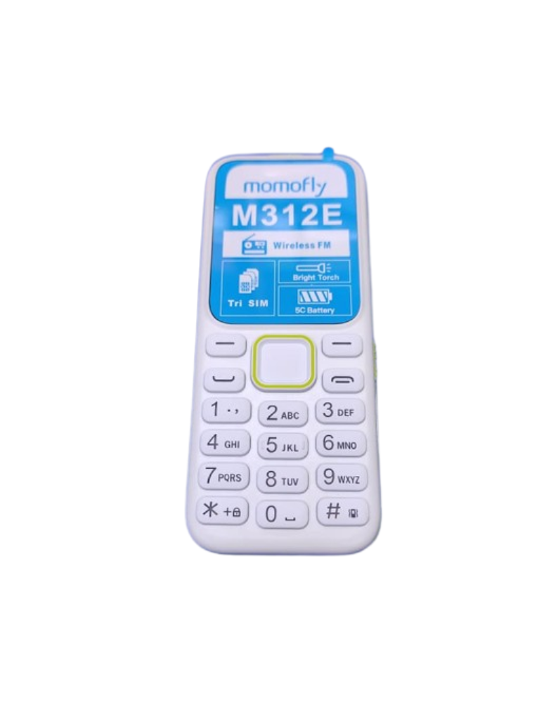 [NEW ARRIVA] MOMOFLY M312E SCREEN DISPLAY 1.77’’ MEMORY 32MB+32MB WIRELESS FM 5C BATTERY TRIPLE SIM CARD TORCH LIGHT THREE SIM CARD FEATURE PHONE KABAMBE BUTTON MOBILE PHONE ON OFFER