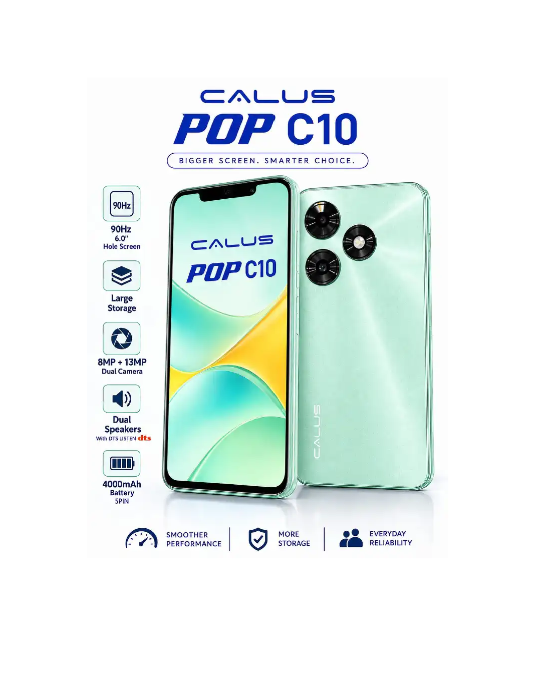 [NEW ARRIVAL] CALUS POP C10 SCREEN 6’’ BATTERY 4000MAH STORAGE 32GB ROM+4GB RAM DUAL SIM CAMERA FRONT:8MP+BACK 13MP FACE UNLOCK ANDROID 12 FACE UNLOCK NEW SMART PHONE ON OFFER 1 YEAR WARRANTY