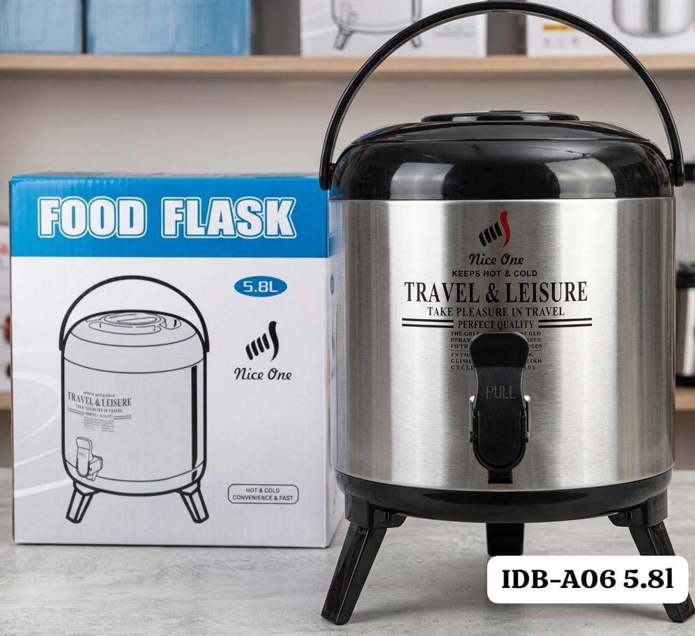 9.5L Stainless Steel Insulated Food Flask – Hot & Cold Beverage Dispenser 🍲☕❄️ Keep your food and drinks at the perfect temperature with this 9.5L premium insulated food flask. Designed for both hot