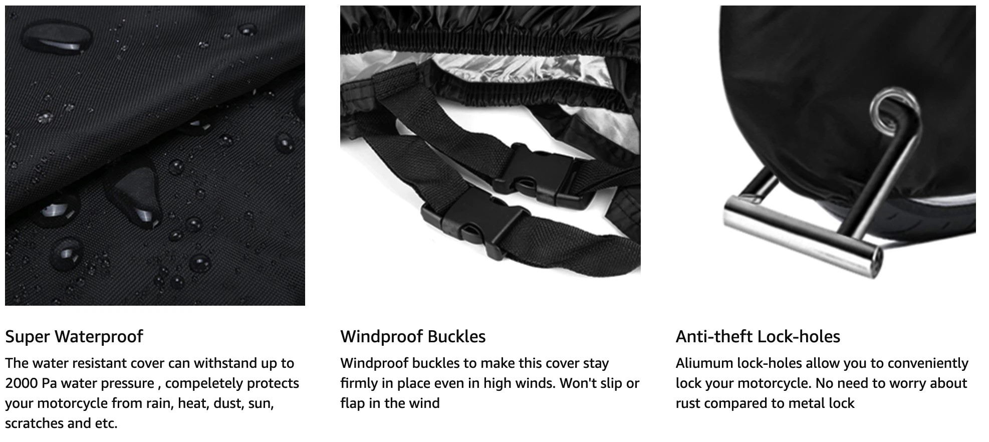Motorcycle Cover Protection Outdoor Exterior Anti UV Sun Snow Rain Winter Summer Windproof Dustproof Waterproof Accessories