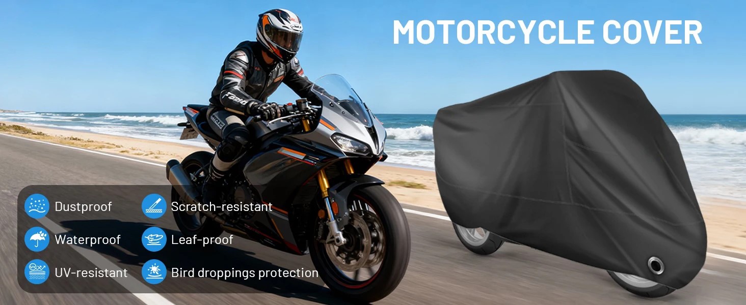 Motorcycle Cover Protection Outdoor Exterior Anti UV Sun Snow Rain Winter Summer Windproof Dustproof Waterproof Accessories