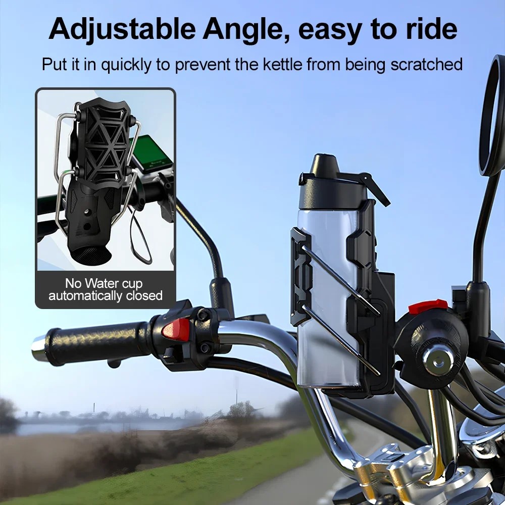 Universal 360° Rotation Bike Cup Holder for MTB Road Cycling Motorcycle Motorbike Adjustable Handlebar Mount Water Bottle Cage