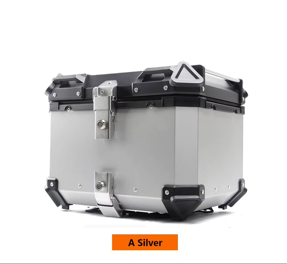 Aluminum Trunk 55L Motorcycle Top Case Waterproof Luggage Storage Tour Tail Box