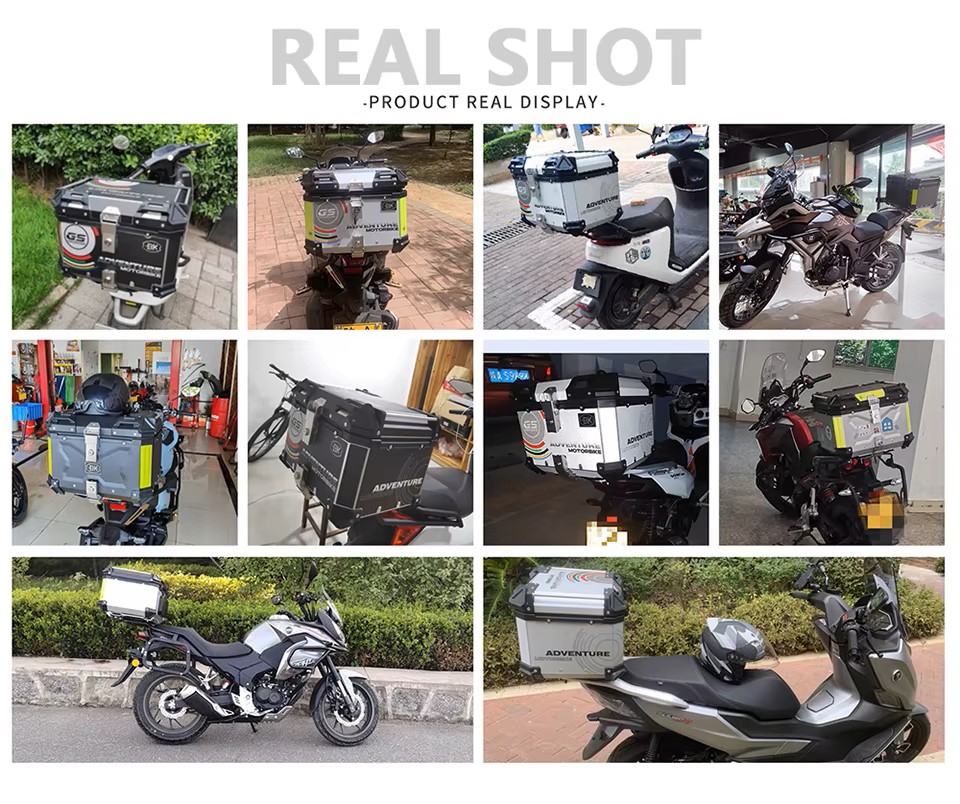 Aluminum Trunk 55L Motorcycle Top Case Waterproof Luggage Storage Tour Tail Box