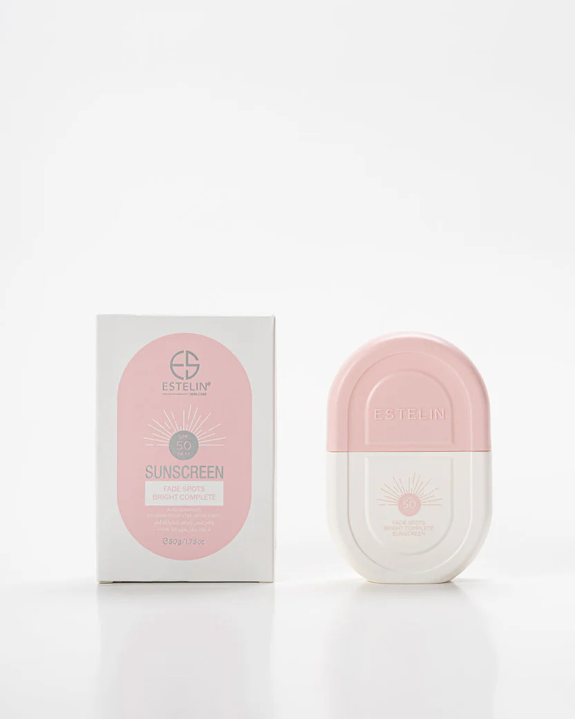 Estelin Fade Spot Bright Complex Sunscreen SPF 50-  Formulated with niacinamide and roseship oil for a White Cast-Free Finish