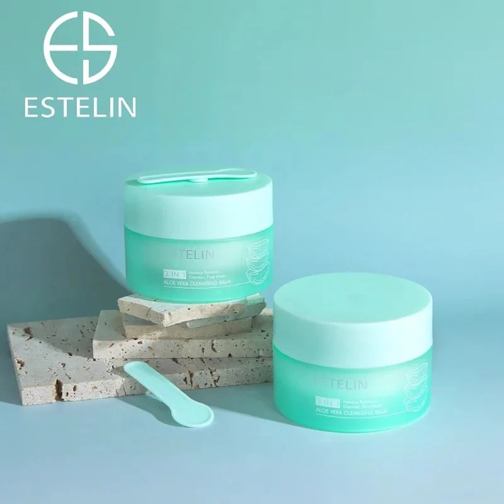 ESTELIN 3-In-1 makeup remover,cleanser, face mask-Aloe Vera Soothing and Moisturizing Cleansing Balm