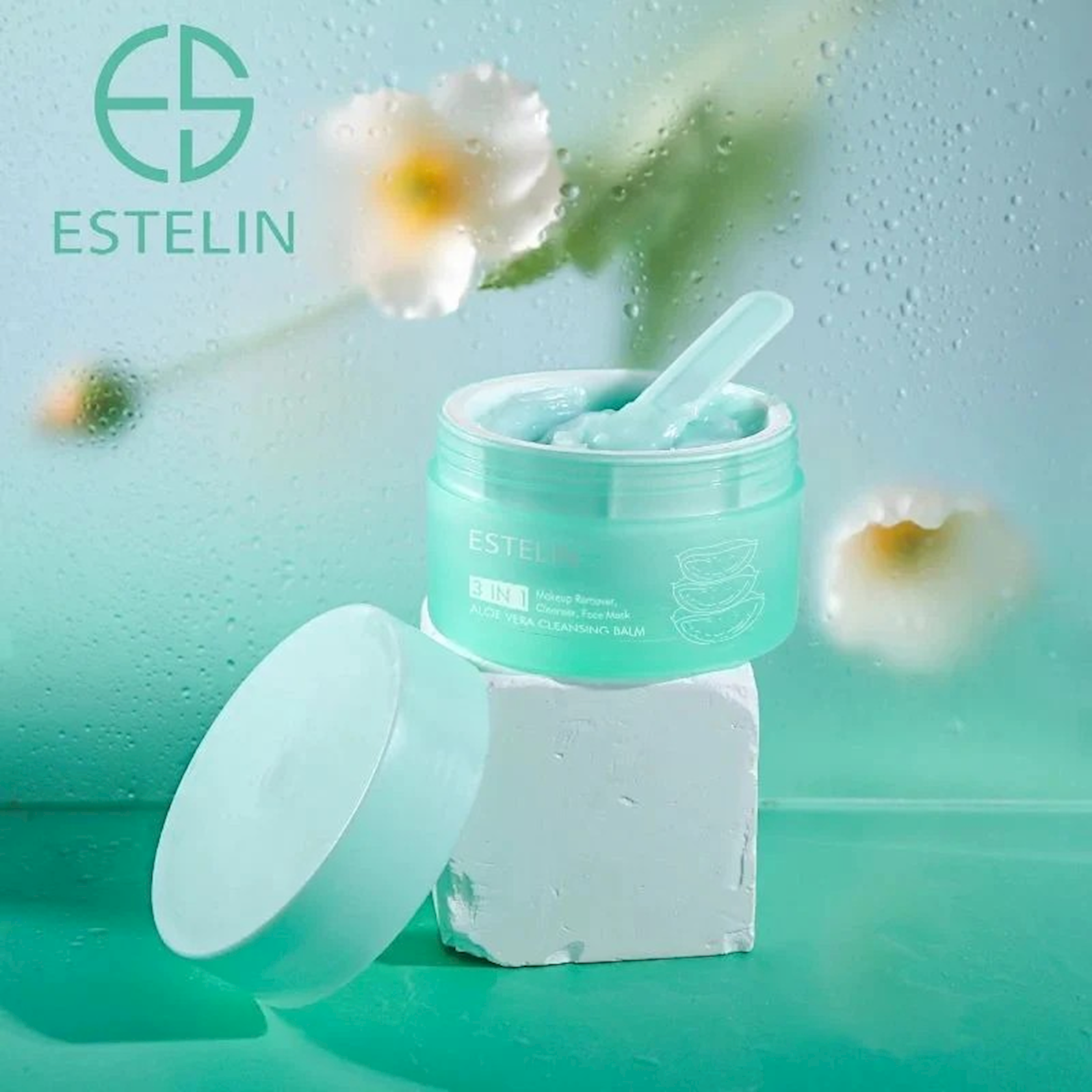 ESTELIN 3-In-1 makeup remover,cleanser, face mask-Aloe Vera Soothing and Moisturizing Cleansing Balm