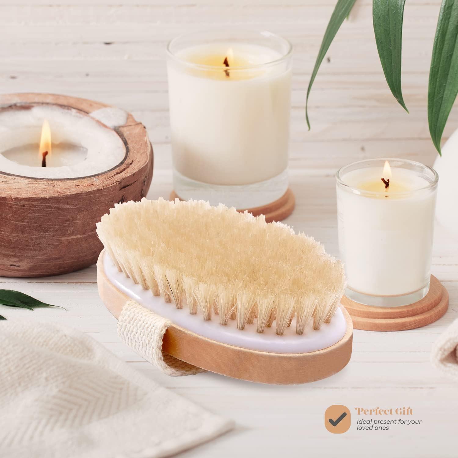 Premium Skin care Dry Body Brush - Improves Skin's Health and Beauty - Natural Bristle - Remove Dead Skin and Toxins, Improves Lymphatic Functions-Exfoliates, Stimulates Blood Circulation