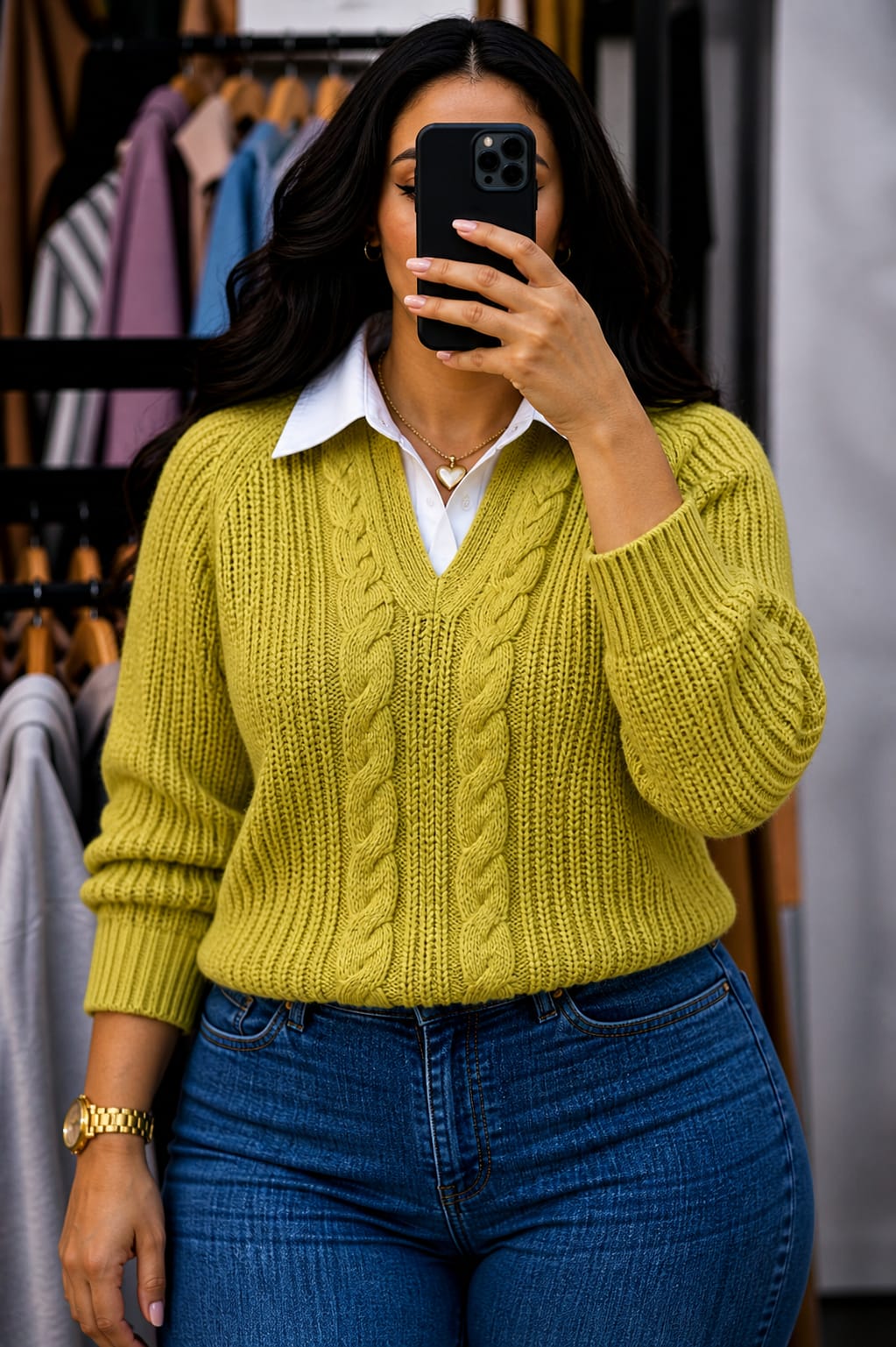 High Quality Women Sweater Top with Attached White Collar Free Size Elegant Knit Blouse Stylish Casual Office Wear Soft Warm Fabric Comfortable Chic Outfit