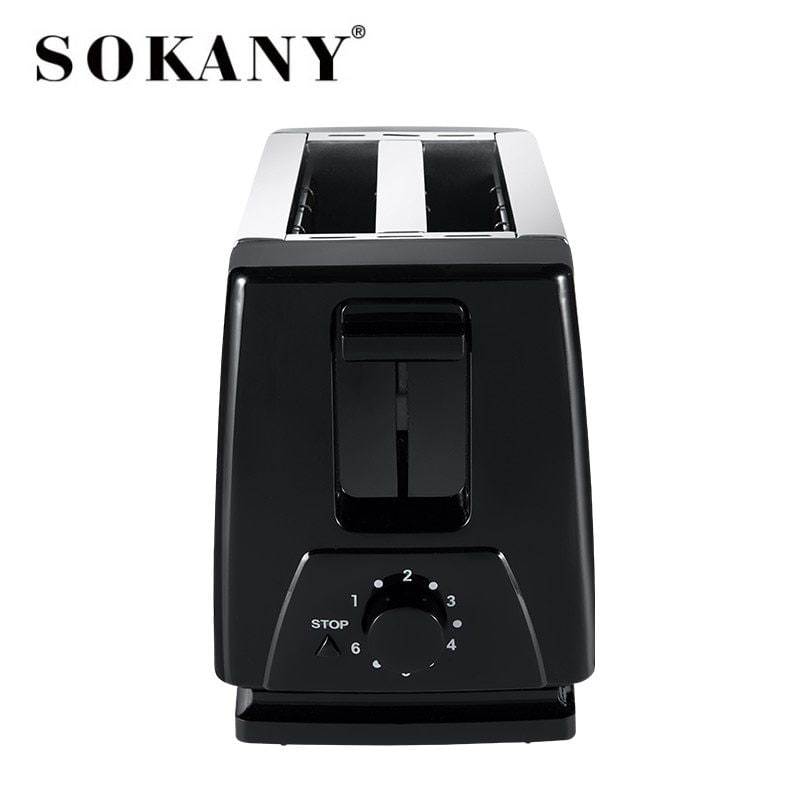 Sokany 2-Slice Silver Bread Toaster - Non-Stick, Adjustable Heat, Easy Clean
