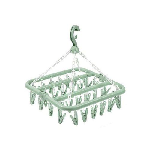 Multipurpose 32 Pegs Clips Folding Clothes Dryer Hanger Underwear/Socks Drying Hanger Rack