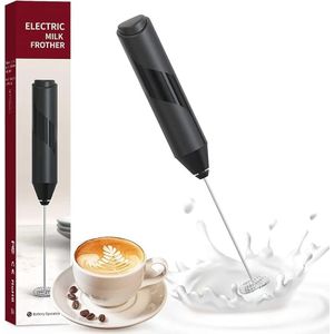 Milk Frother Handheld Battery Powered Foam Maker Frother Wand, Drink Mixer with Stainless Steel Whisk for Coffee, Matcha, Lattes, Cappuccino