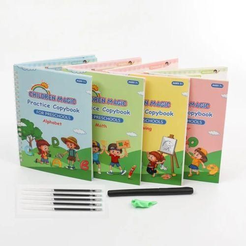 Children Magic practice copybook for kids - Comes with pen and pen refills.