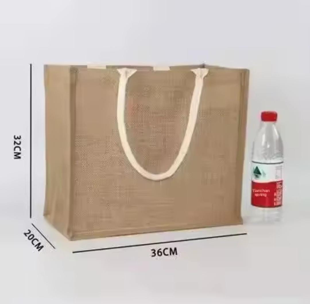 High Quality Linen Reusable Shopping Jute Bags - Eco-Friendly Burlap Grocery Tote Bags for Market Shopping, Gift Packing, Daily Carry, Travel and Storage