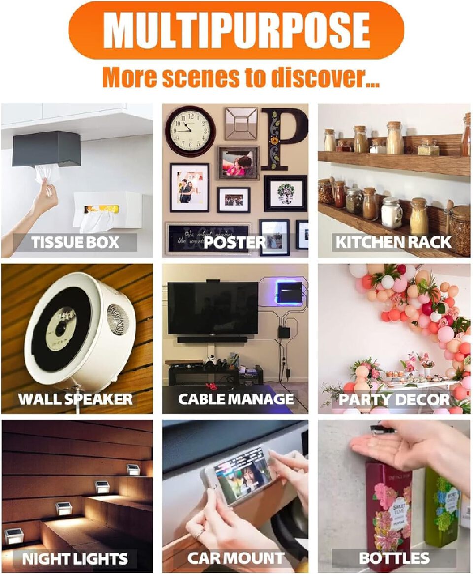 3M Nano Double Sided Tape 3cm Wide Heavy Duty Reusable Mounting Adhesive Tape, Washable Removable Traceless Strong Sticky Tape for Walls, Home, Office, Kitchen and Multipurpose Use