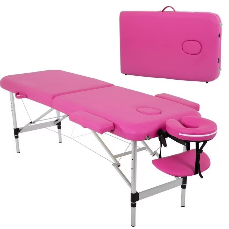 Folding Portable Massage Table 73 Inch Professional Spa Bed – Steel Lash Bed Tattoo Table with Carrying Case and Facial Cradle for Salon Use