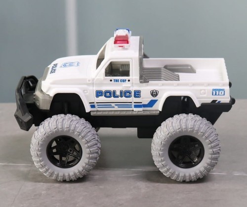 Toy Police Vehicles for Kids, Big Wheel Police Car Monster Truck Toy, Cartoon Police Vehicle Playset for Boys and Girls, Fun Pretend Play Toy for Toddlers, Children, Indoor and Outdoor Adventures