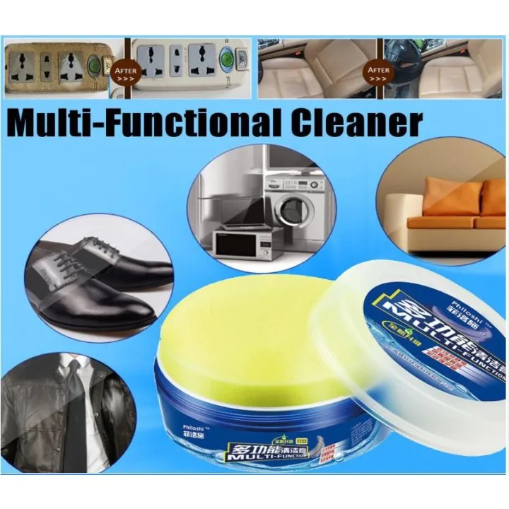 Multi-Functional Cleaning Cream with Sponge for Cleaning Shoes, Couch, Furniture and Car Interiors – White Shoes Cleaning Cream Removes Stubborn Stains