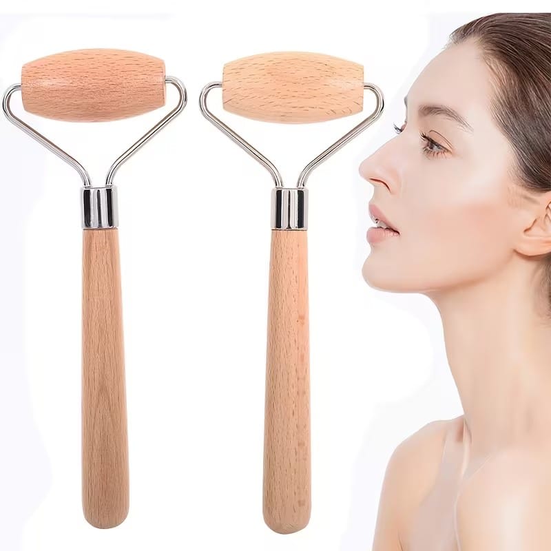 Wooden Face and Body Massage Roller, Handheld Ball Facial Massager for Eyes, Neck and Body, Relaxation Massage Stick for Facial Care, Gentle Rolling Massage and Everyday Wellness at Home