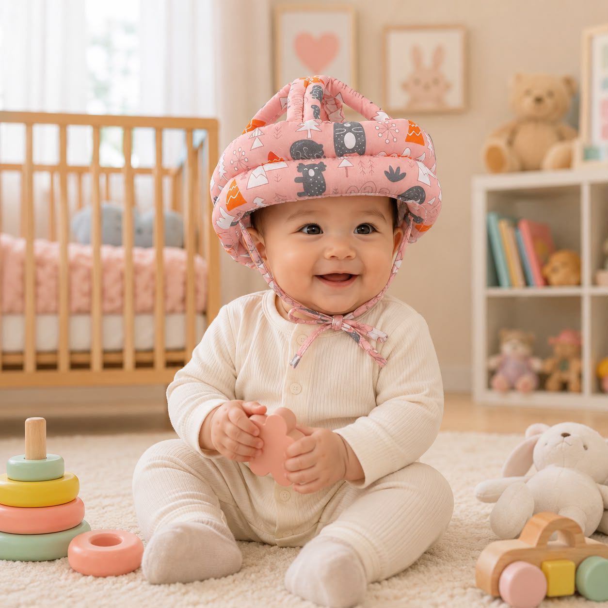 Baby Head Protector Helmet, Soft Safety Cushion Hat for Babies Learning to Walk, Protective Head Guard for Toddlers During Crawling, Standing and Early Walking, Comfortable Adjustable Baby Safety Gear